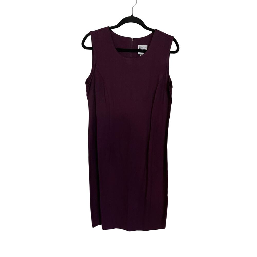 VTG R&M Richards Karen Kwong Burgandy Dress Size 12 Style 4052 Made in USA Zip
